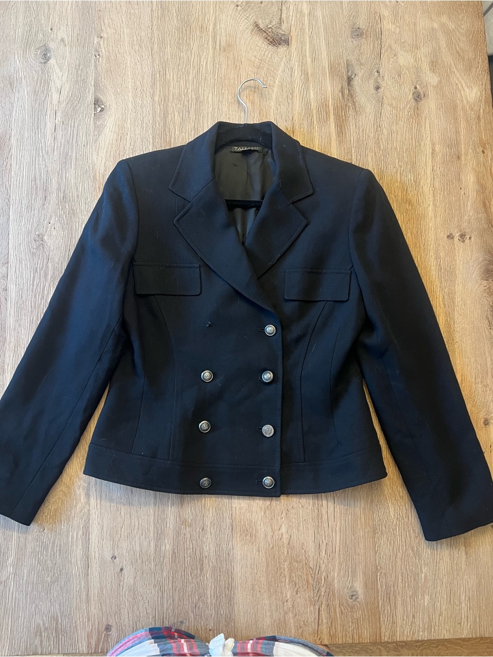 Vintage Tahari Black Military Double Breasted Blazer Size 8